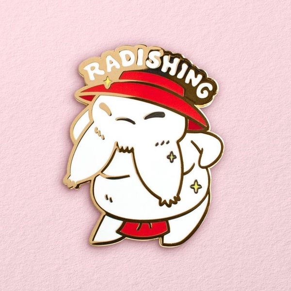 

kawaii редька дух hard эмаль pin пастель cartoon завод radishs золотая брошь медаль энергичный aways аниме фильм поклонники уникальные подар, Gray