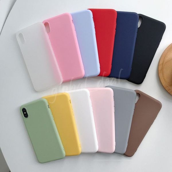 

candy color matte frosted tpu silicone rubber protection cover case for iphone xs max xr 7 8 7plus 8 plus 6splus selling items