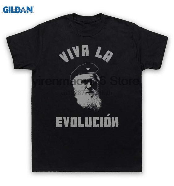 

100% хлопок o-образным вырезом печатных футболки чарльз дарвин футболка viva la evolucion