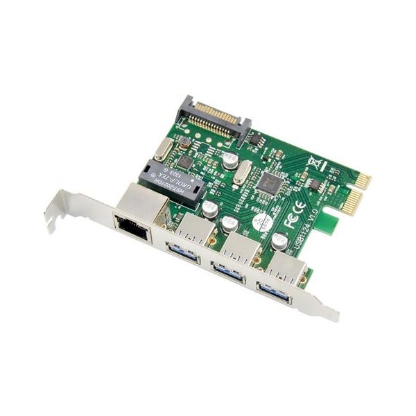 

superspeed pci-e to 3 ports usb 3.0 gigabit rj45 network control expansion card usb hub lan usb3.0 to pcie card 1000m