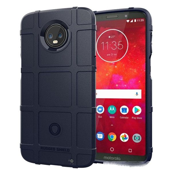 

full coverage shockproof soft silicone case armor matte cover anti knock shell for moto z3 play heavy duty army style