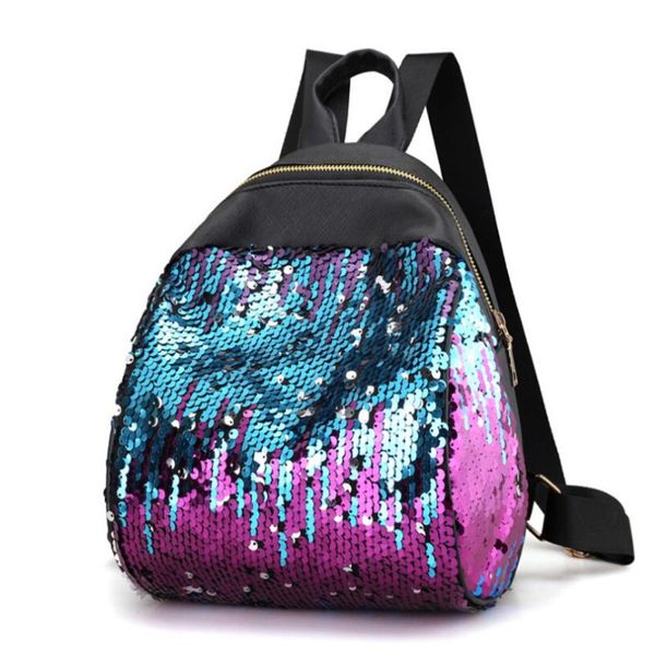 

women girl backpack silver pink fashion shiny sequins rucksack teenage girls female korean trend personality school bag backpack