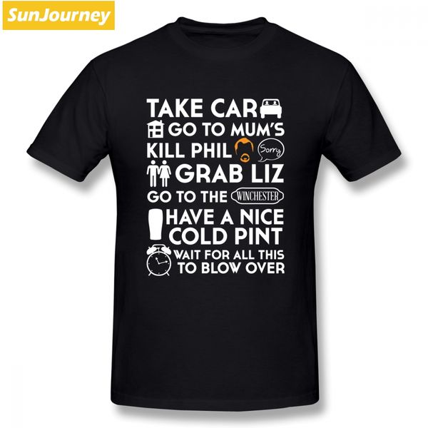 

shaun of the dead t shirt boyfriend clothes for men o-neck cotton oversize short sleeve custom funny t shirts