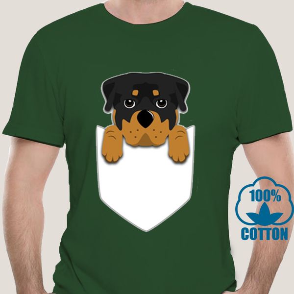 

0357d men tshirt short sleeve funny rottweiler in your pocket classic t shirt o neck women t-shirt