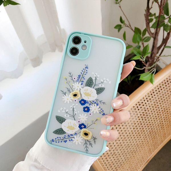 

cute flower leaf iphone x case for iphone 11 pro max xr xs max 6 7 8 plus x soft tpu hard pc luxury color back cover