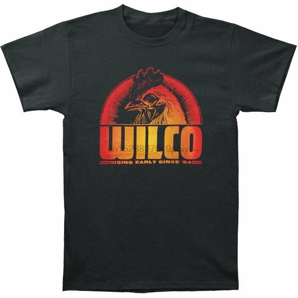 

wilco mens black rooster vintage t shirt black