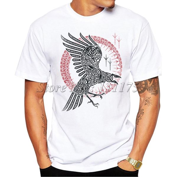 

2019 men's fashion ragnar's raven printed t-shirt summer cool fashion tees