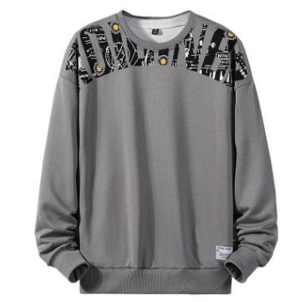 

dropshipping fashion autumn male designer hoodies crew neck pullover letter printed sweatshirts plus size mens cl0othes, Black