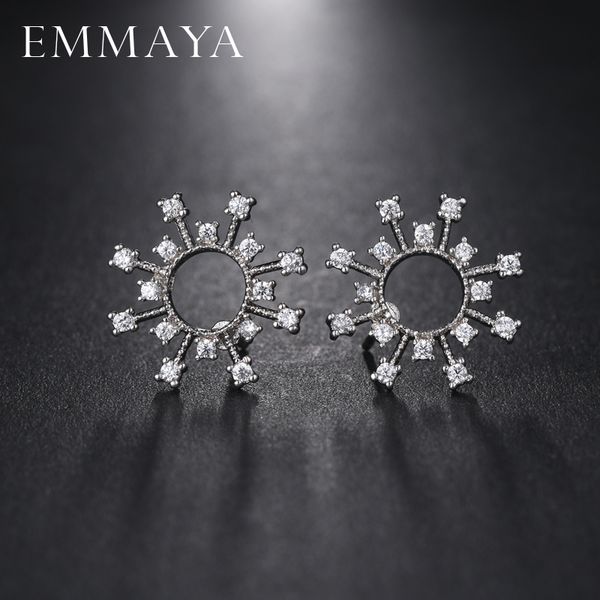 

stud emmaya round earring with austrian cz crystal fashion earrings for women jewelry, Golden;silver