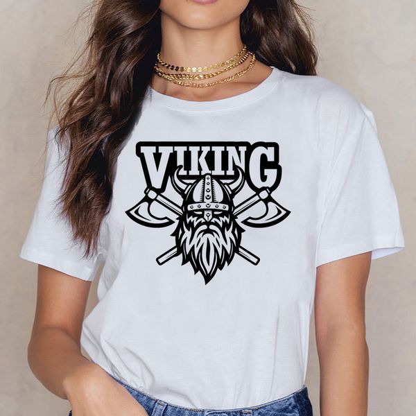 

t shirt women head viking humor white custom female shirt