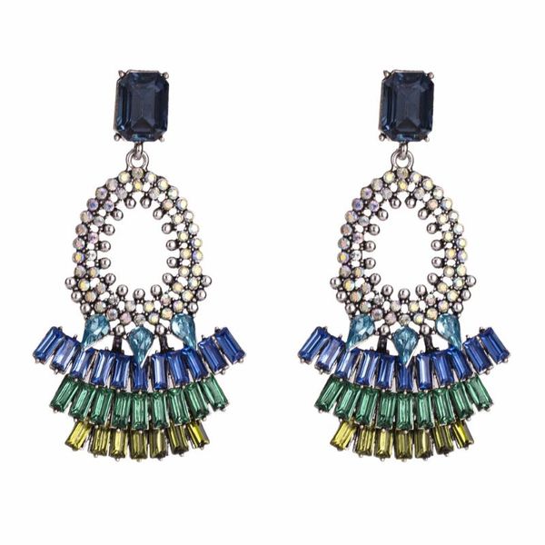 

qiaose богемный стиль полный rhinestone мотаться серьги для ювелирных изделий способа женщин boho maxi collection серьги аксессуары, Silver