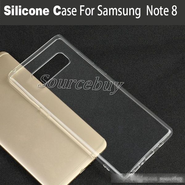 

for samsung galaxy note 8 silicon soft tpu clear transparent case anti knock anti-fingerprint silicone cover for note8 n950f
