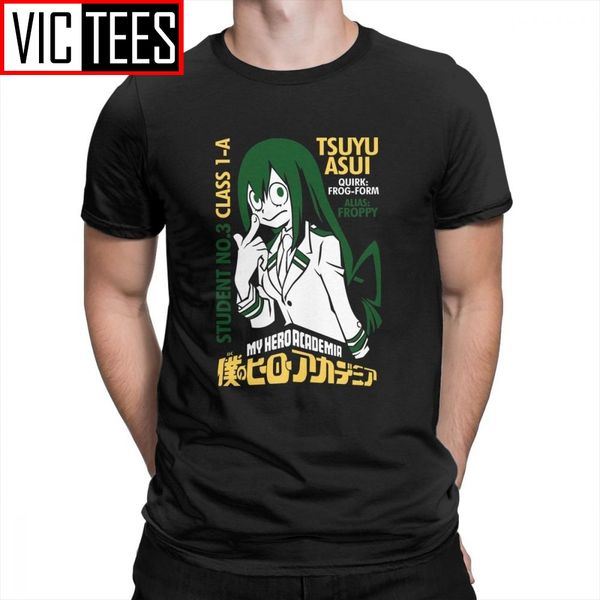 

my hero academia boku no hero froppy tee shirts solid men t shirts summer male t-shirts 100% cotton