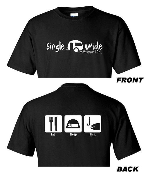

мода марка футболки мужчины summer печать повседневный t-shirt мужчины марка eat sleep fish single wide outdoorer lifet рубашка