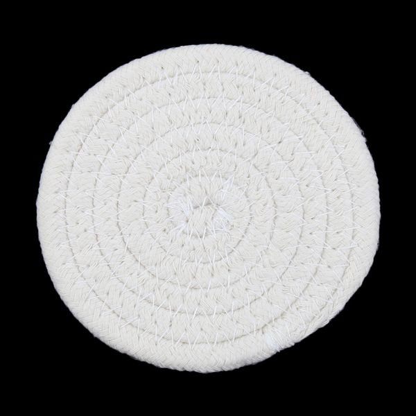 

11cm 4.3inch round table placemat heat resistant mat, unique cotton braided