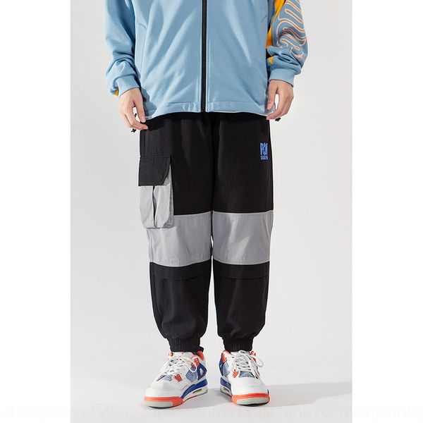 

men's pantswhich are absolutely non-vulgar2020 autumn new fashion brand sports bunched ankle pantscontrast color stitching casual pants, Blue