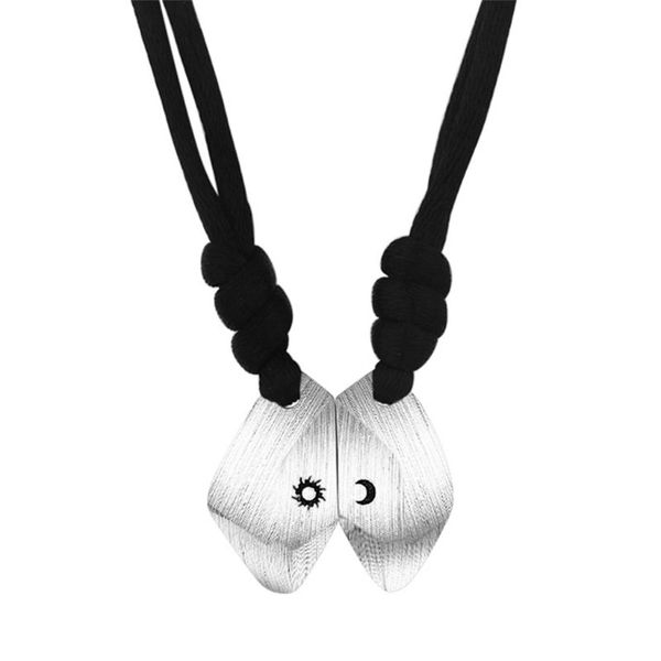 

necklaces chakra sun and moon charm pendant alloy chain choker necklace gothic jewelry, Silver