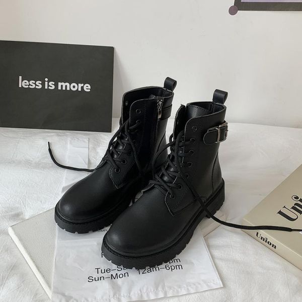 

bottine femme pu platform shoes for women's ankle boots woman 2020 autumn rubber boots for women shoes ladies black booties flat