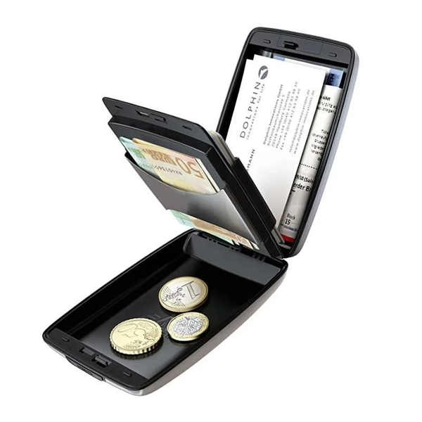 

storage bags rfid secure wallet for cash & cards case card holder keychain purse unisex