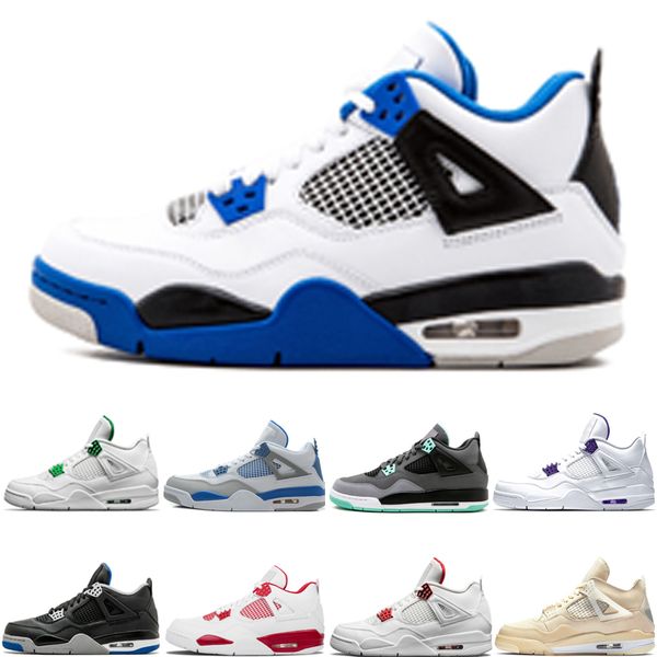 

classic men 4 4s basketball shoes motosports blue neon oreo pale pine green fire red fiba fear pack dark red black chaussures