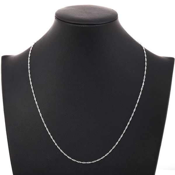 

s925 water wave chain crossed twisted starry snake necklace, Silver