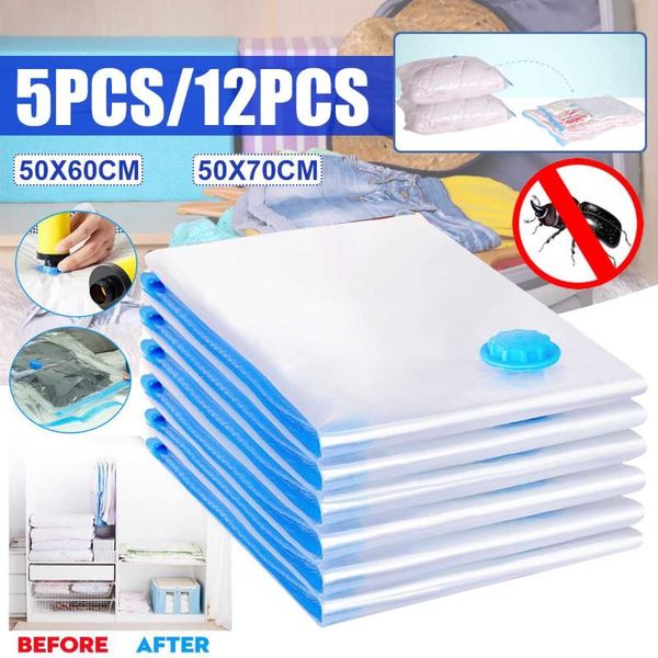 

storage bags home vacuum bag for clothes quilt transparent foldable compressed organizer space saving seal organization