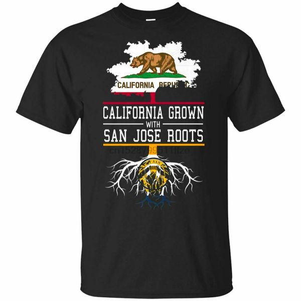 

cali вдохновленный california grown с сан-хосе корни black navy t-shirt s-3xl с коротким рукавом майка