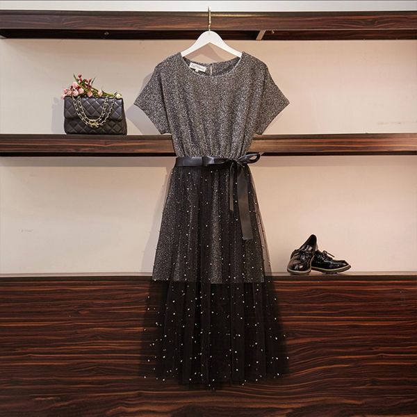 

2020 women shirt + mesh mini skirt suit summer elegant women 2 piece set, Gray