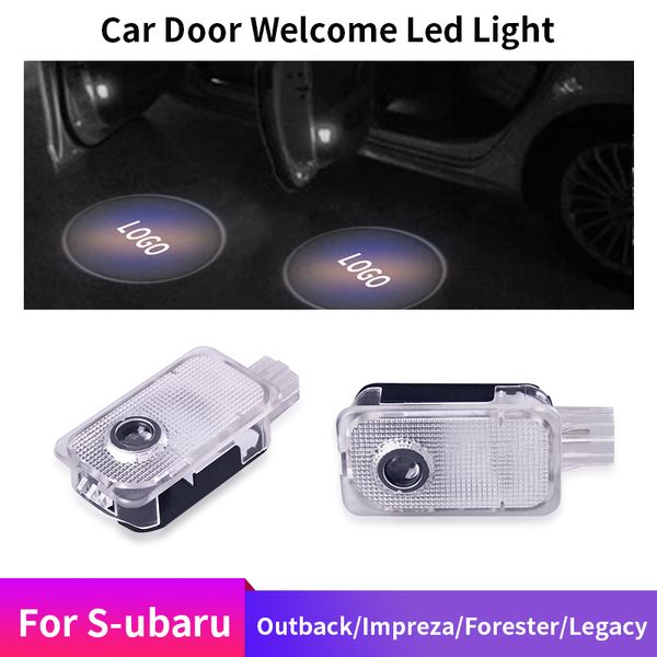 

2x car door welcome light led lamp laser ghost shadow projector logo light for outback forest legacy impreza car styling