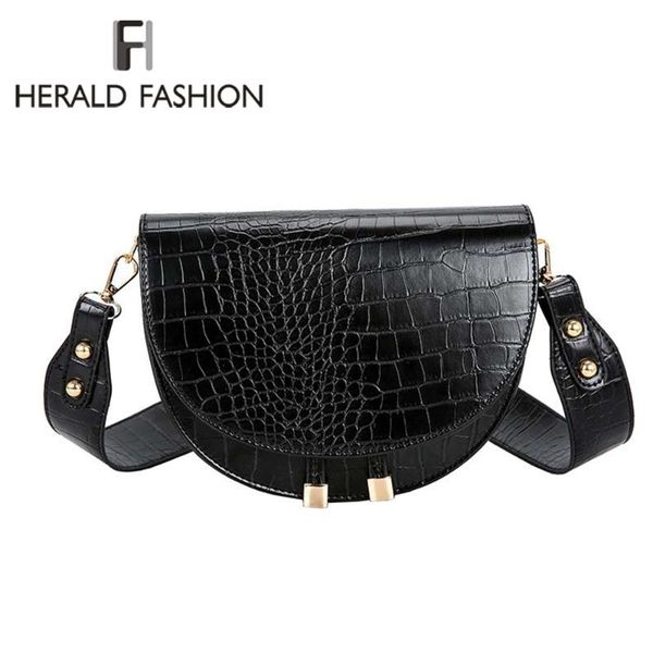 

crocodile pattern crossbody bags for women half round messenger bag pu leather luxury handbags women bags designer shoulder bag