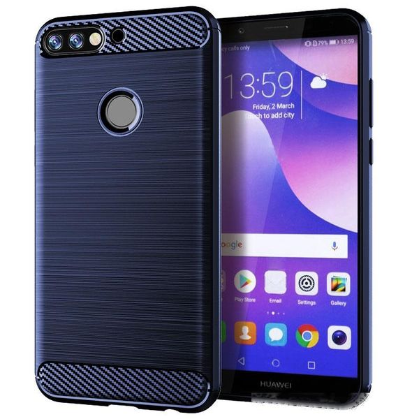 

carbon fiber phone case for huawei nova 2 lite silicone tpu rugged armor designed silicone rubber bumper case