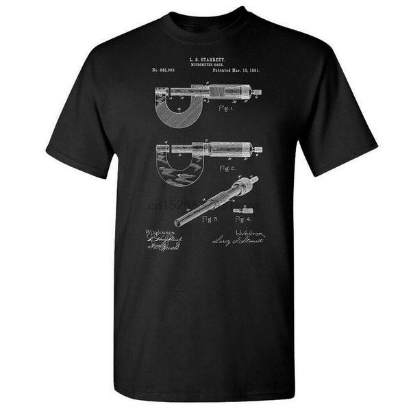 

старретт микрометр гейдж патентной рубашки механик математик наука преподаватель прохладный tops o шея футболка