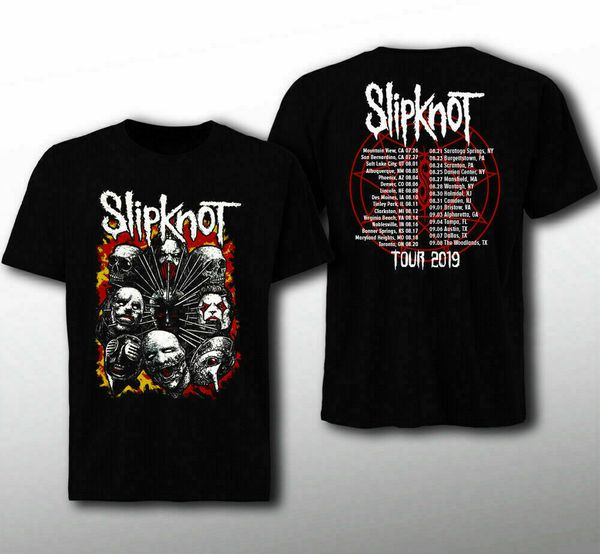 

new slipknot 2020 tour knotfest roadshow men's t-shirt western style