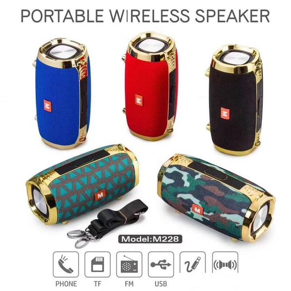 

m228 bluetooth speaker outdoor portable subwoofer wireless stereo speakers with straps 1500mah 2x5w mp3 music player vs mini xtreme