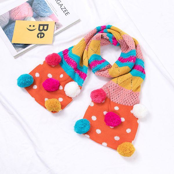 

scarves children's warm scarf autumn and winter long color bean tassels double-sided imitation cashmere, Blue;gray