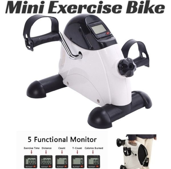 

portable mini exercise bike pedal exerciser for legs and arms with lcd display home office gym