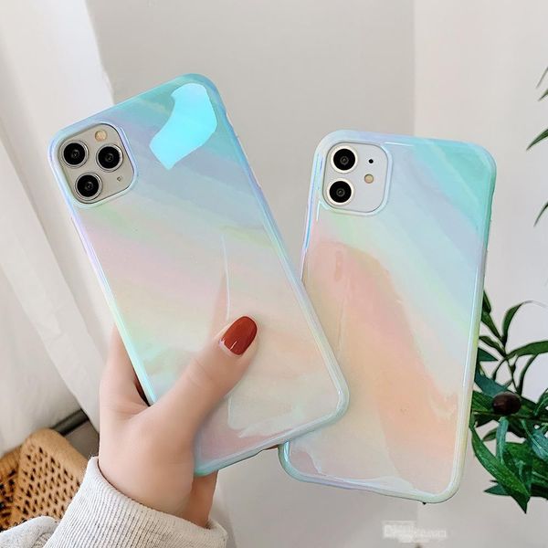 

blu-ray glitter phone case for iphone 11 pro max xr xs max 7 8 plus x soft imd glossy back cover for iphone 11 case gift