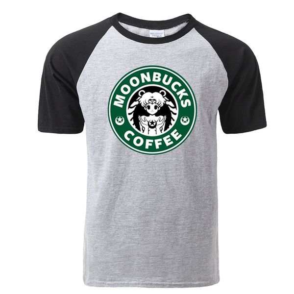 

retro classic aesthetic anime sailor moon 90's t shirt funny moonbucks coffee print raglan tshirt men cotton harajuku streetwear