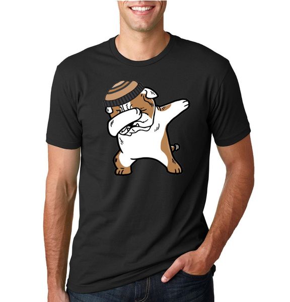 

mens t shirts fashion 2019 rude tee round neck dabbing bulldog mens dog t-shirt graphic animal printing shirt