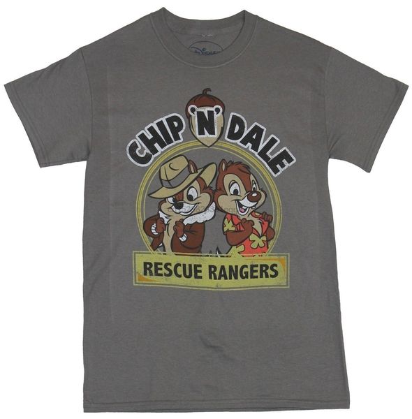 

chip n dale rescue rangers mens t-shirt - back to back circle logo image cartoon t shirt men new fashion tshirt