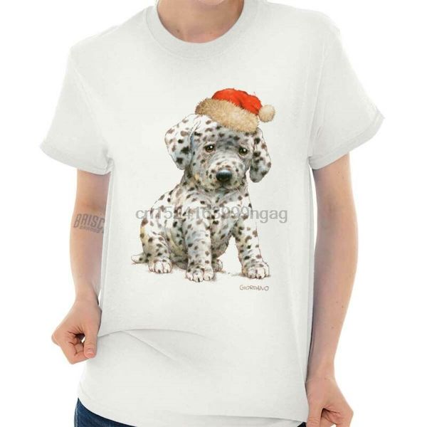 

santa dalmatian puppy winter christmas shirt holiday dog cool t shirt