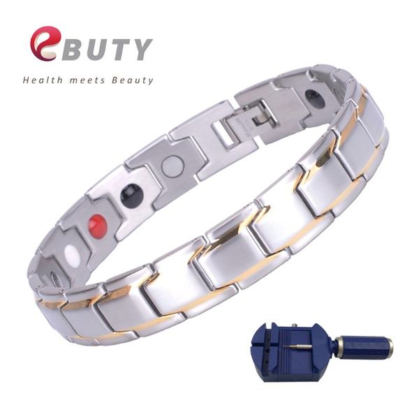 

ebuty men's health energy 4 in 1 bracelet bangle for arthritis twisted healthy magnetic bracelet for women power therapy magnets, Black