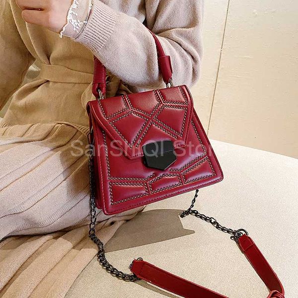

rivets designer pu leather crossbody bags for women 2020 fashion travel handbags and purses female small shoulder totes