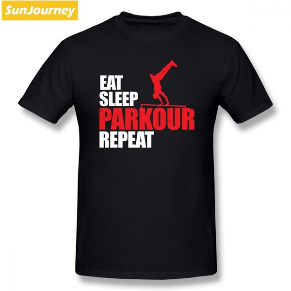 

eat sleep parkour repeat t shirt custom short sleeve t-shirt men street wear plus size cotton t shirts