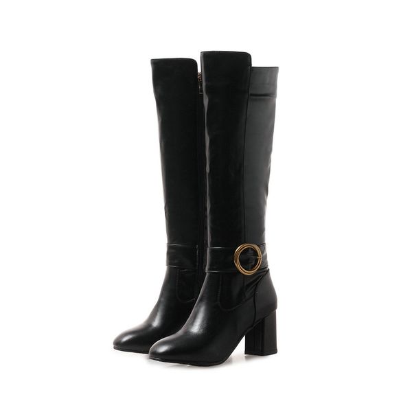 

boots bzbfsky high heels knee woman black pink green yellow autumn winter ladies party dress shoes