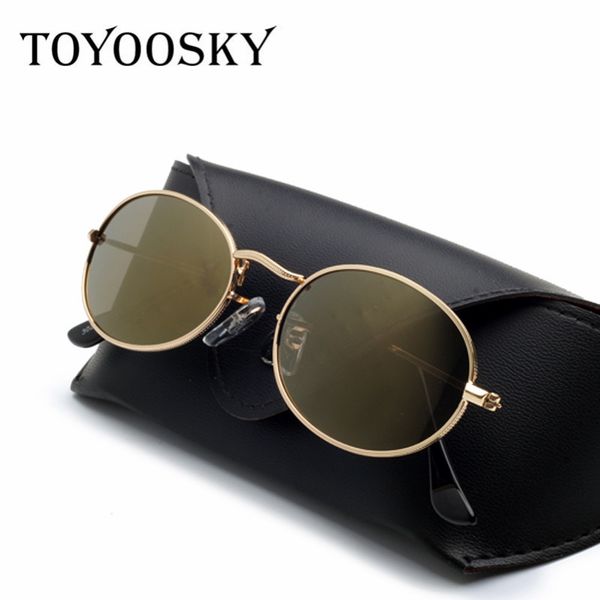

toyoosky eyewear new womens oval sunglasses vintage metal retro women mirror narrow frame de soleil femme zonnebril uv400, White;black