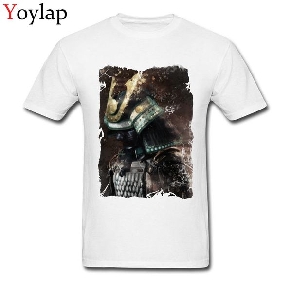 

cool men's black t-shirts cotton fabric tees short sleeve fashion round neck summer autumn casual clothes samurai warrior