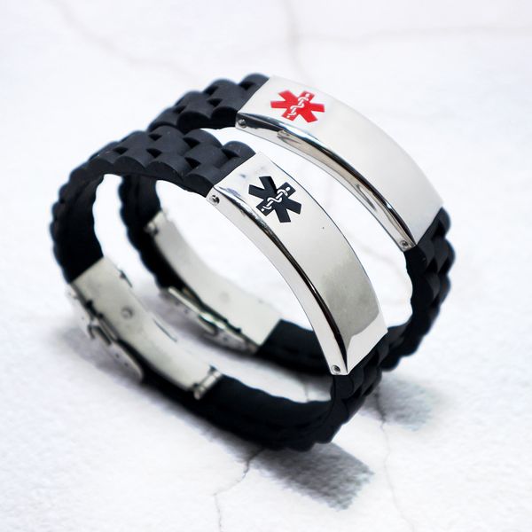 

stainless steel bracelet logo fashionable men's silicone bracelet, Golden;silver