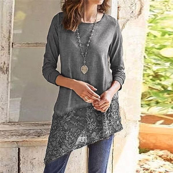 

женская одежда женская конструктор длинные рукава tshirts scoop neck pure color одежда мода кружева щитовые рубашки повседневный, White