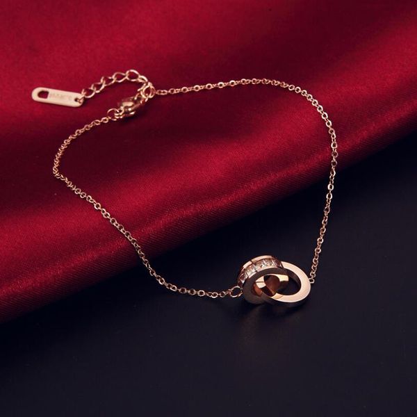 

2020 rome digital double circle rose gold bracelet bracelet charms verre rose gold bracelets for women, Black